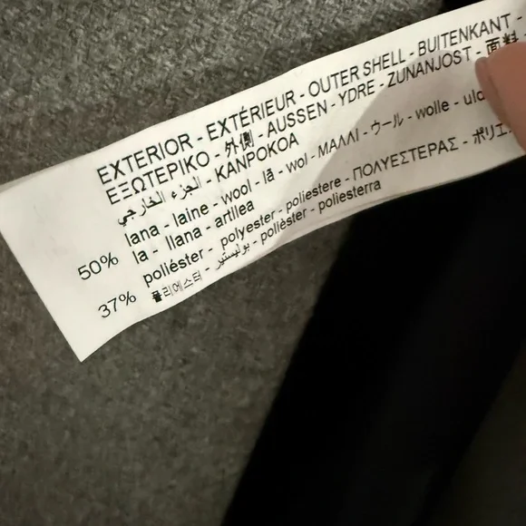 Zara Gray Wool Blend Coat - Picture 3 of 5